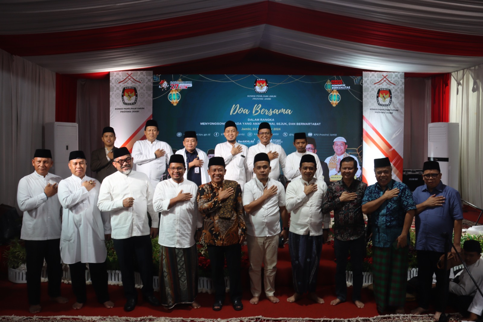 Hadiri Doa Bersama di KPU Provinsi Jambi, Ketua KI: Ajak Wujudkan Pemilu Berintegritas