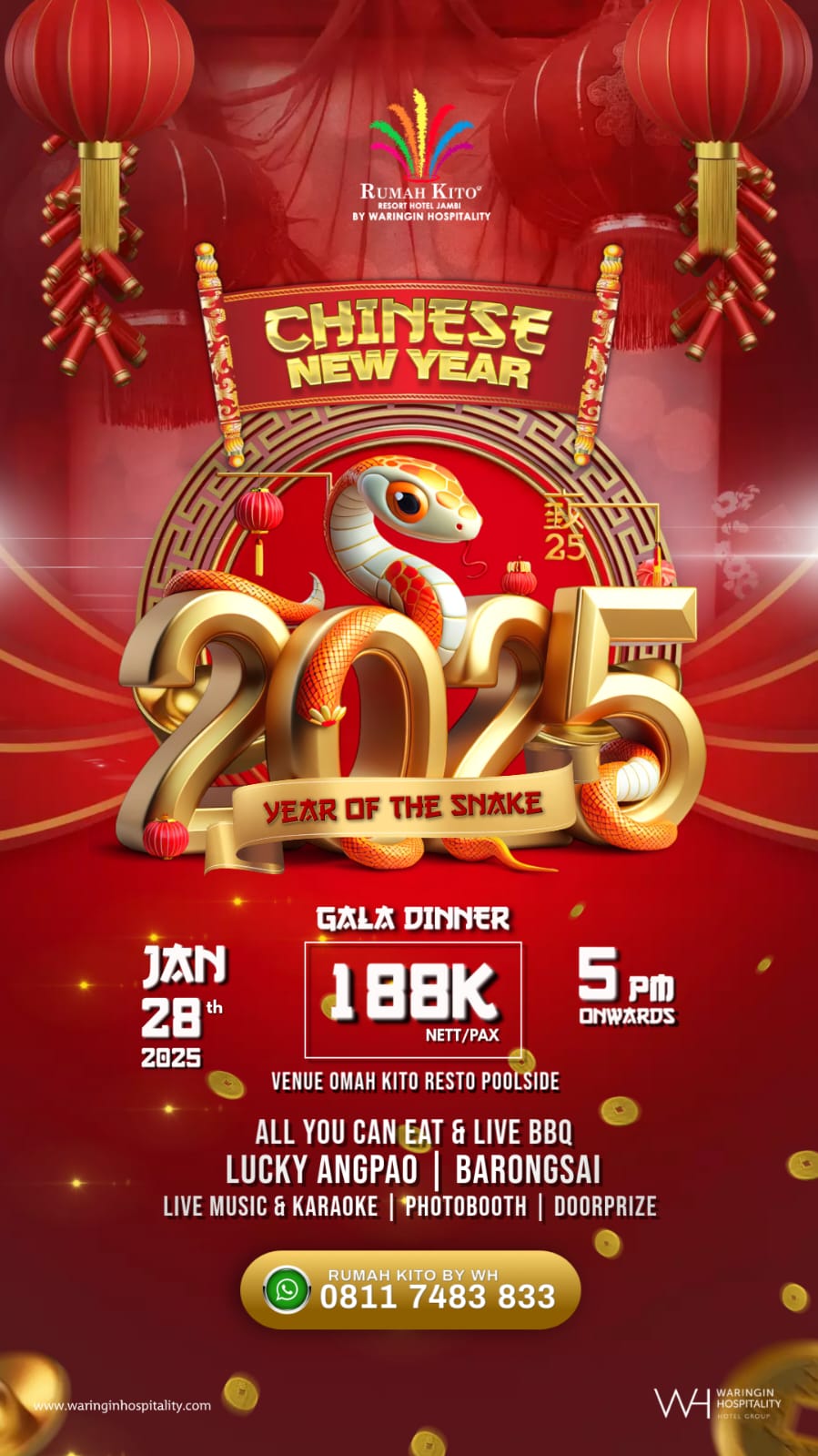 Saat Imlek 2025 Rumah Kito Resort Hotel Hadirkan All You Can Eat Menu Chinese